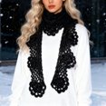 thumbnail image 2 of HJYCHN Women's Fashion Scarves Elegant Hand Floral Scarf Long Knitted Neck Warmer Soft Warm Decorative Scarfs for Women Black One Size, 2 of 5