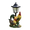 thumbnail image 2 of S SERENABLE Garden Statue Solar Post Lamp Lawn Ornament for Spring Summer Decor Lifelike Chicken, 2 of 9