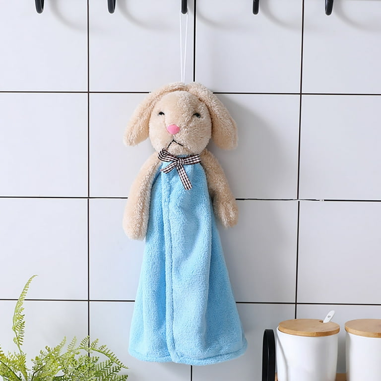 Hangable Cute Animal Hand Towel Coral Velvet Absorbent Oversized Towels  Bath