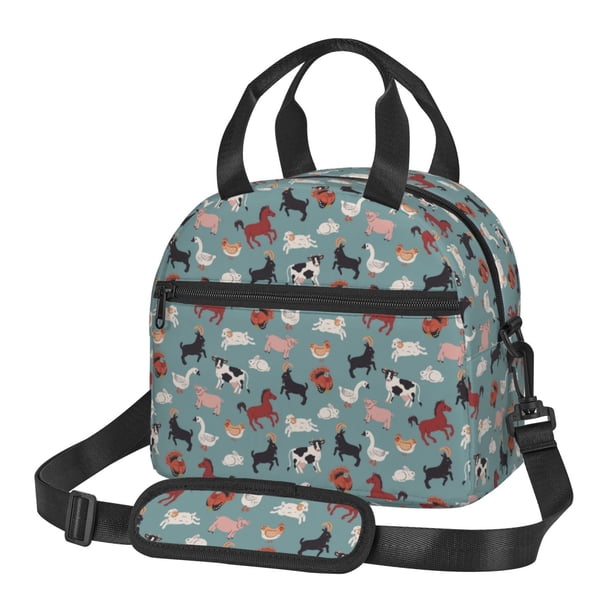Balery Farm Animals 1 Bolsa de Almuerzo Impresa, Caja de Almuerzo Reutilizable, Bolsa Térmica Aislada para Almuerzo, Bolsa Antiderrames
