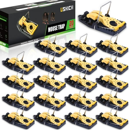 USKICH 20 Pack Mouse Traps for Instant Kill Pest Control Rat Traps That