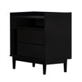 thumbnail image 2 of 25" Solid Wood 2-Drawer Night Stand with Gallery - Black, 2 of 5