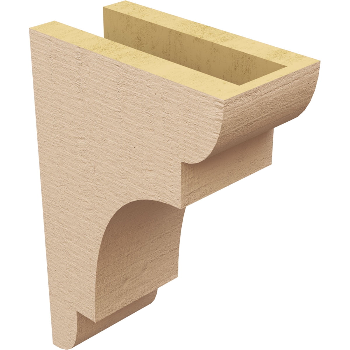 4"W x 8"D x 12"H Classic New Brighton Rough Cedar Woodgrain TimberThane Corbel, Primed Tan