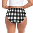 thumbnail image 3 of Womens Underwear - Black White Twill Stripe Plaid No Show Seamless Underwear for Women, Stretch Women's Panties, Hipster Soft Comfort Ladies Panties Bikini Underwear Briefs, 3 of 6