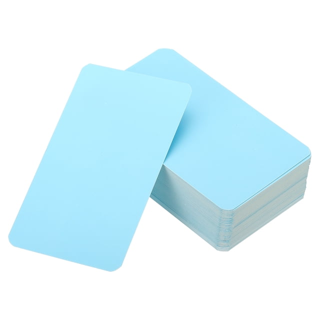 Unique Bargains 3.5' x 2' Blank Paper Business Cards, 90 Pack Small Index Flash Cards Words Message Note Card, Blue