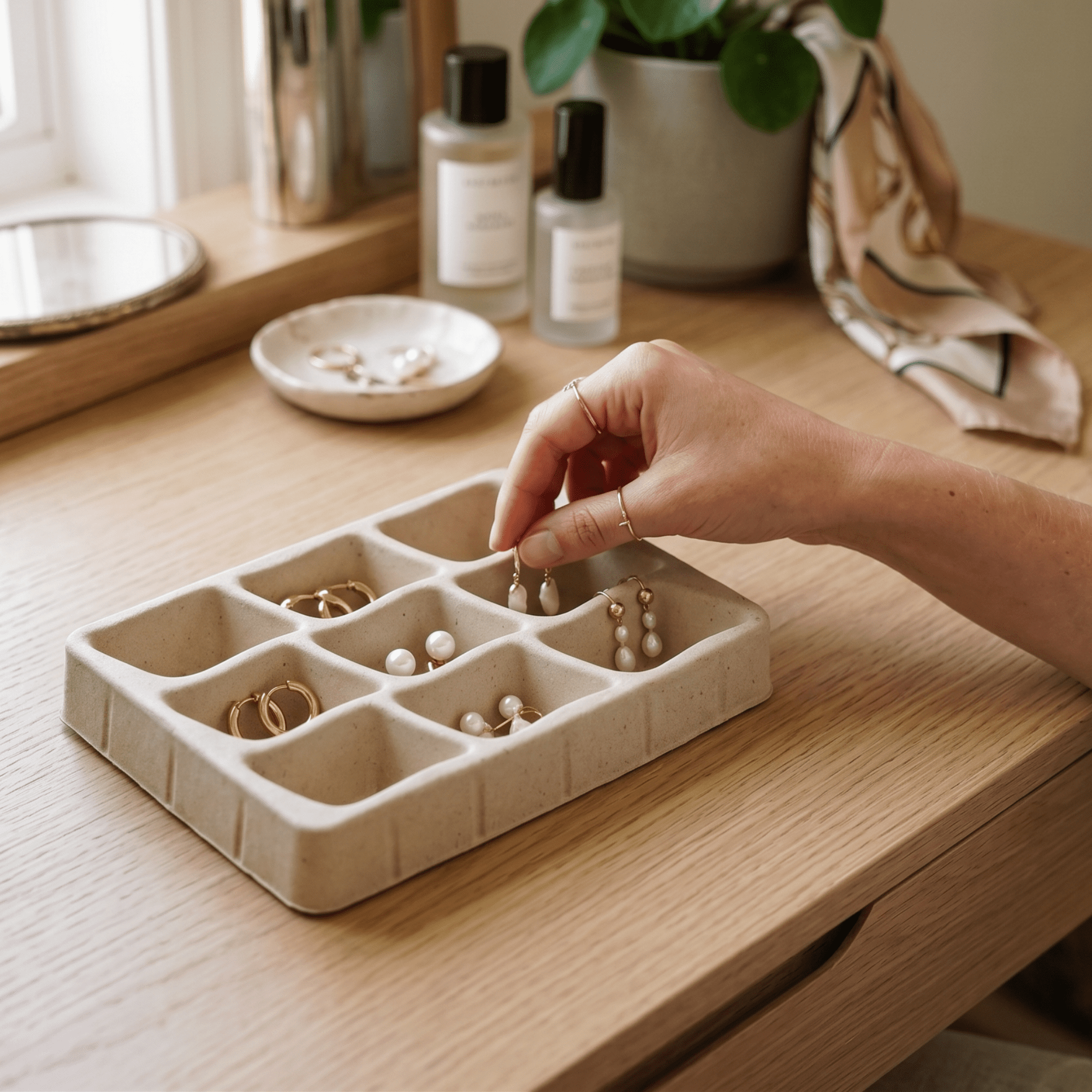 Hives & Honey Women's Earring Tray Inserts for Jewelry Storage and Organization, Set of 4