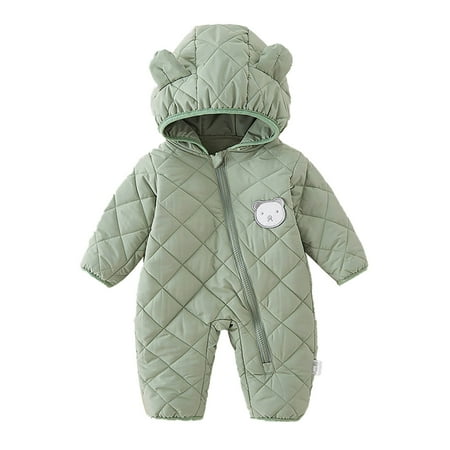 RUTAYY Children Boys Girls Jumpsuits Cute Long Sleeve Solid Color Winter Warm Hooded Coat Indoor Outdoor Activities Elegant Holiday Romper
