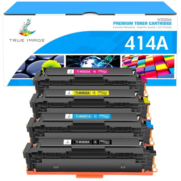 TRUE IMAGE Compatible 414A Toner Cartridge Replacement for HP 414A 414X W2020A for HP Color Laserjet Pro MFP M479fdw M479fdn M454dw M454dn M454 M479 Printer Toner (Black