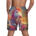thumbnail image 2 of Lsque Mens Swim Trunks Meditating Cute Horse Pattern - Bathing Suit Compression Liner - Beach Swim Shorts Swimwear - (S-3XL) - Stretch Quick Dry -3X-Large, 2 of 9