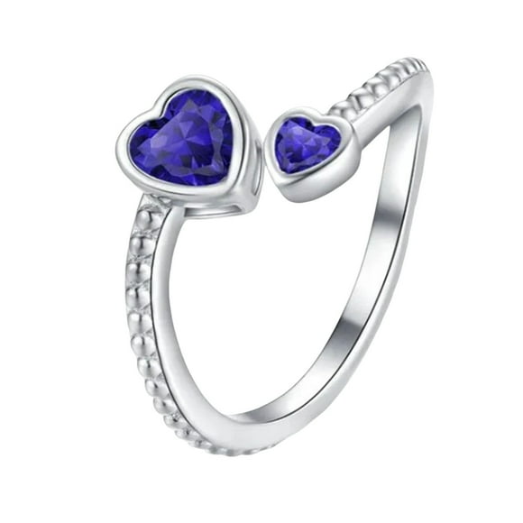 EGNMCR Adjustable Ring Birthstone Couple's Ring Heart Constellations Birthday Jewelry A ring