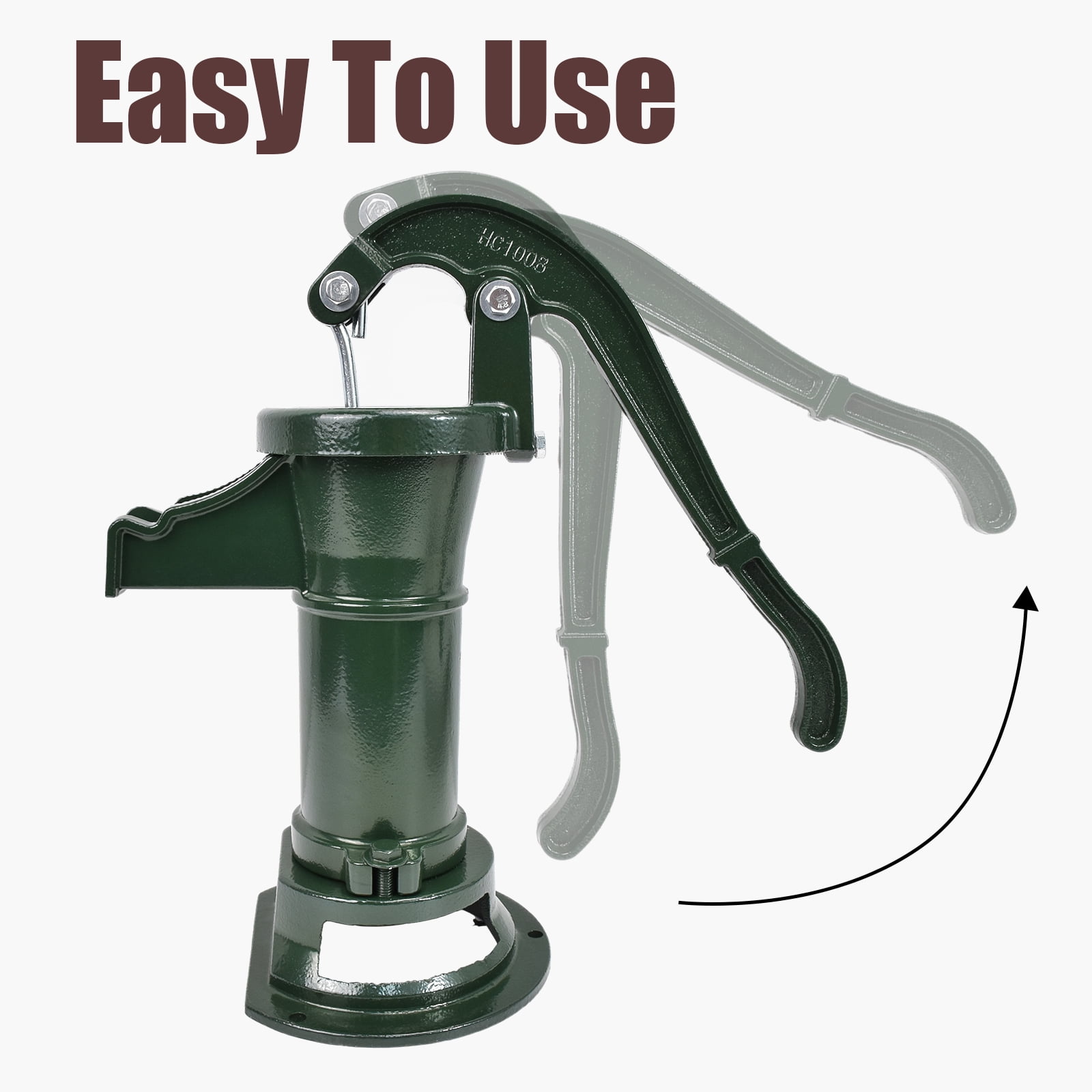 iMeshbean Antique Well Hand Pitcher Pump 25 ft Max Lift Cast Iron Manual Water Pump