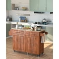 thumbnail image 3 of Noelse 52" Kitchen Island Carts with Drop Leaf, Large Island Table for Kitchen with Rubber Wood Top and Rack and Storage Cabinet, Brown, 3 of 11