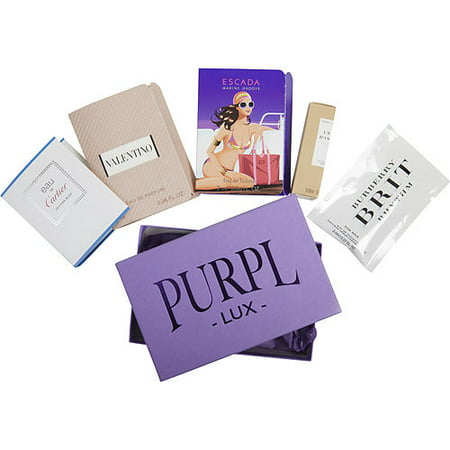 PURPL LUX SUBSCRIPTION BOX FOR WOMEN by  - $VALENTINO NEW - $ESCADA MARINE GROOVE - $EAU DE CARTIER VETIVER BLEU - $L'EAU D'ISSEY ABSOLUE - $BURBERRY BRIT RHYTHM - (Best Subscription Boxes For Women)