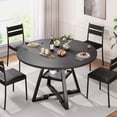 thumbnail image 4 of Cocosity 47 inch Wood Kitchen Table for 4, Round Dining Table with Storage Shelf for Home Dining Room Living Room Black, 4 of 9
