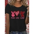 thumbnail image 1 of Camiseta informal de cuello redondo para mujer con diseño de "Flecha de Cupido" y "Amor y Paz". Tejido de algodón suave, elástico y lavable a máquina. Ideal para San Valentín y para cualquier temporad, 1 of 8