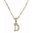 thumbnail image 1 of Cadena y dije de brillos con corona de oro laminado letra D, 1 of 8
