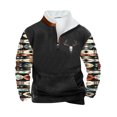thumbnail image 3 of DODADAWANJ Men's Graphic Hoodie Ethnic Printed Stand Collar Pullover Big and Tall Quarter Zip Casual Hoodies for Daily Winter Workout XXL, 3 of 4