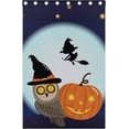 thumbnail image 5 of Coolnut Halloween Owl Wear Witch Hat Thermal Insulated Blackout Grommet Printed Window Curtain, 84"x55" 100% Polyester for Living Room Home Decoration, 2 Panels, 5 of 6