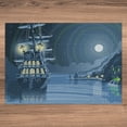 thumbnail image 6 of Ambesonne Nautical Jigsaw Puzzle, Pirate Ship Moon, Heirloom-Quality Fun Activity for Family Durable Cardboard, 1000 pcs, Blue, 6 of 6