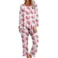 thumbnail image 2 of Censtreet Womens Pajama Sets 2 Piece Lounge Set Fall Spring Pajamas Long Sleeve Pjs Top and Pants Soft Pj Sets Loose Sleepwear, 2 of 7