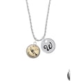 thumbnail image 2 of Delight Jewelry Silvertone Domed Music - Trumpet Silvertone Script Initial Disc - W - Charm Necklace, 20"+3", 2 of 4
