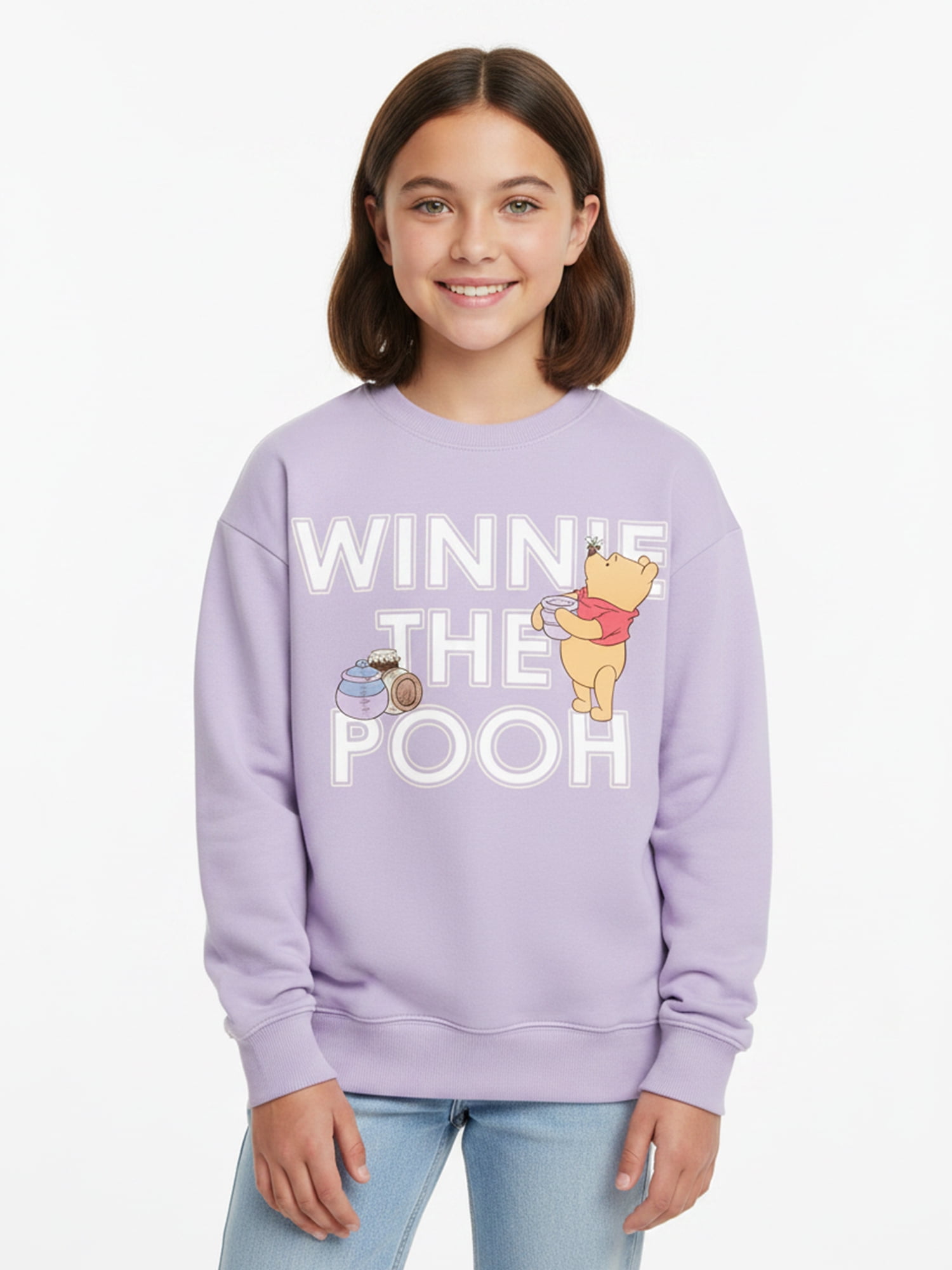 Winnie the Pooh Girls Honey Graphic Sweatshirt, Sizes 4-16