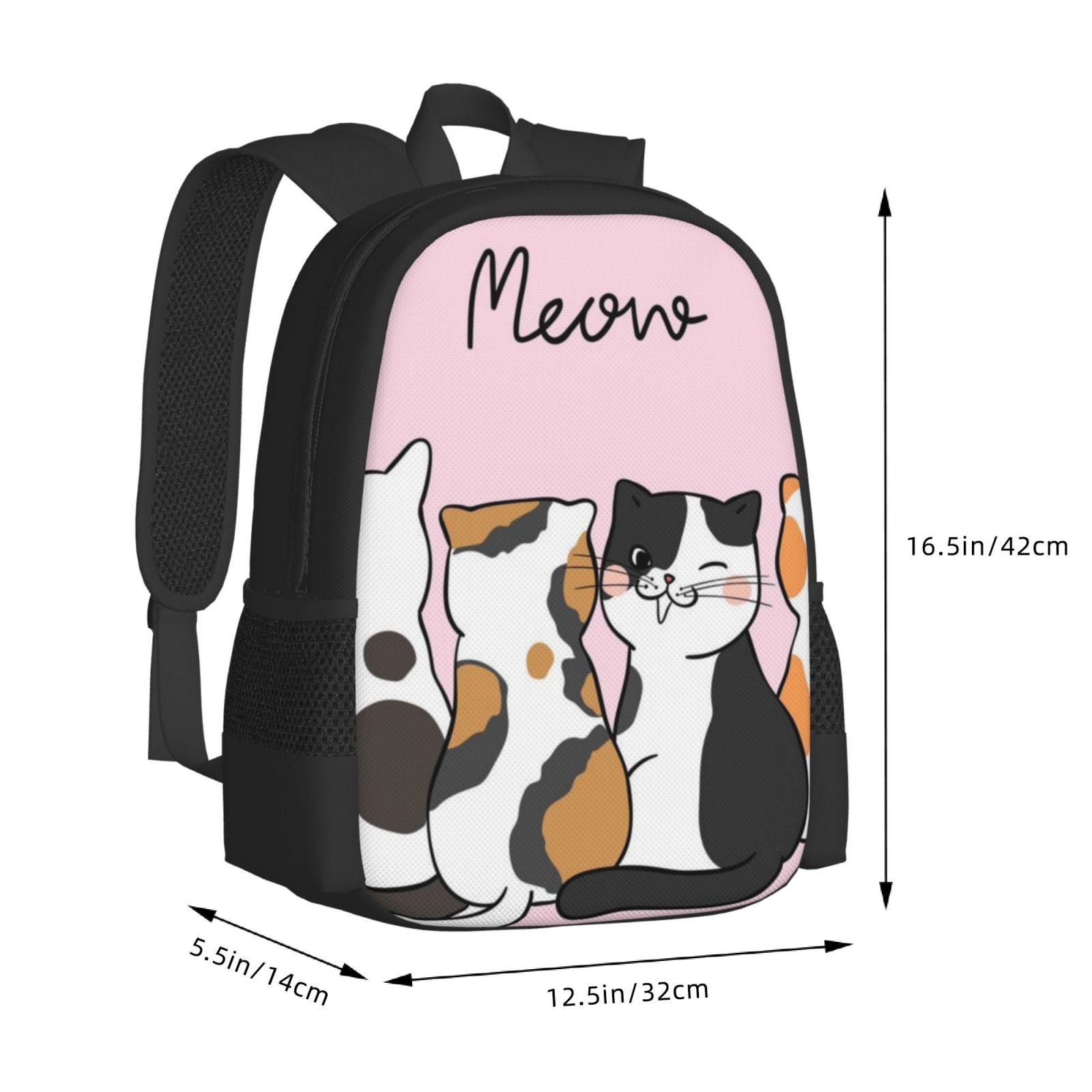 Ratiio Cute Cats Backpack for Men and Women - Durable 600D Oxford Cloth -Large Capacity, Water-Resistant School, Travel, and Hiking Bag