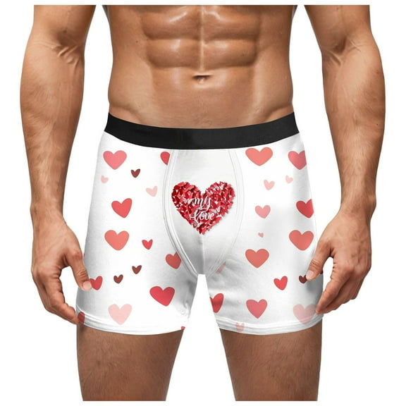 Zshosam Mens Boxer Shorts Printed Mens Underwear Men Boxer Short Underwear(White,XXXL)