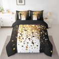 thumbnail image 2 of Manfei Geometric Plaid Grid Boy Girl Twin Bedding Sets 7-Piece,Bling Glitter Bedding Comforter Set Microfiber,Black Golden Breathable Sheet Sets,Lightweight Room Decor,Reversible, 2 of 8