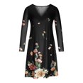 thumbnail image 5 of Vestido de jersey con cuello en V y manga larga estampado a la moda para mujer Pompotops  hdfakjf8370, 5 of 5