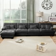 thumbnail image 4 of FFH Modular Cloud Sofa, 173.2" Oversized 4 Seater L-Shaped Sectional Couch, Tufted Modern Sofa with Deep Seat (Chenille Dark Gray, 4 Seater with 1 Ottoman), 4 of 11