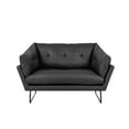 thumbnail image 5 of Karla Black PU Faux Leather Contemporary Loveseat and Ottoman, 5 of 8