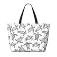 thumbnail image 2 of Rocae Hand Drawn Turtle for Large Women's Waterproof Beach Bag Tote with 7 Pockets Pool Bag for Travel Gym Vacation, 2 of 6