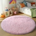 thumbnail image 4 of SARAG 6x6ft Round Shaggy Area Rugs for Bedroom Living Room, Fluffy Rug Plush Decorative Rug for Indoor Home Floor Carpet,Pink, 4 of 8