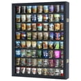 thumbnail image 1 of Maple Home Shot Glass Display Case Wall Shot Glass Cabinet Rack Holder Lockable with UV Protection Door Shot Glass Collection Display Cabinet Mirror Back (Black Finish), 1 of 4