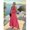 Pink, variant on Womens Pink Strapless Cutout Waist Bohemian Beach Vacation Maxi Dress
