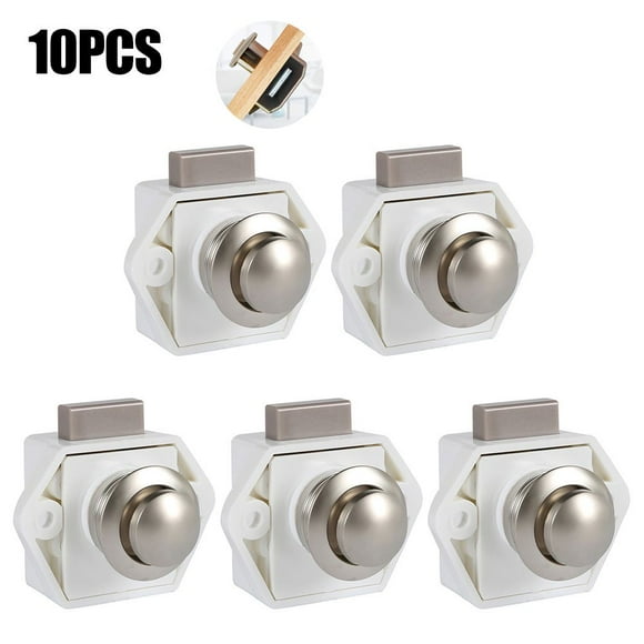 5Pcs Push Button Cabinet Latch home RV Cabinet Latch Knob for Cupboard Push Lock