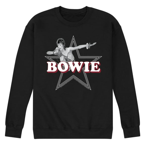 David Bowie - Logo Star - Men's Crew Neck Fleece Pullover