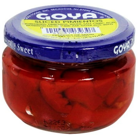- Sweet Pimientos Peppers by Goya. 4 oz jar
