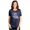 thumbnail image 2 of Single Taken Building My Empire Women's Fashion Relaxed T-Shirt Tee Heather Navy Medium, 2 of 3