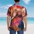 thumbnail image 4 of Pofeuu Oil Paintings of Elephants Print Hawaiian Shirt for Men Sleeves Casual Button Down Summer Beach Dress Shirts T-Shirts,Large, 4 of 7