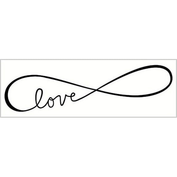 Infinity Love Elegant Modern Wall Decal Art, 36 by 10 , Black