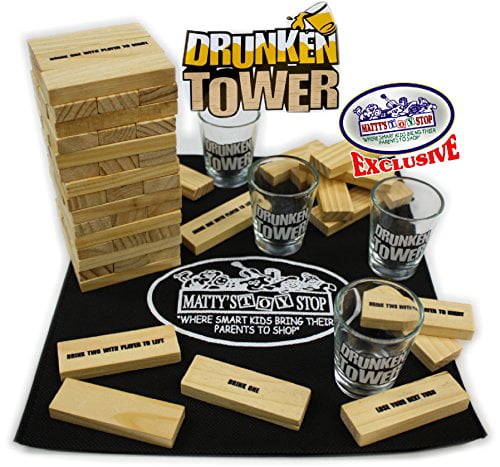 ICUP The Grab A Piece Drinking Game Drunken Tower Wood Free Shipping 