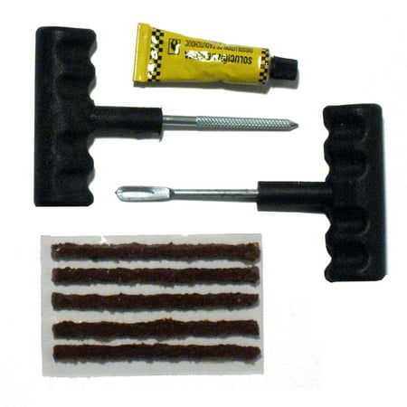 8 PC Tubeless Car Tire Repair Kit Plugs Rasp Needle Patch Fix Tools Cement Set (Best Motorcycle Tire Repair Kit)