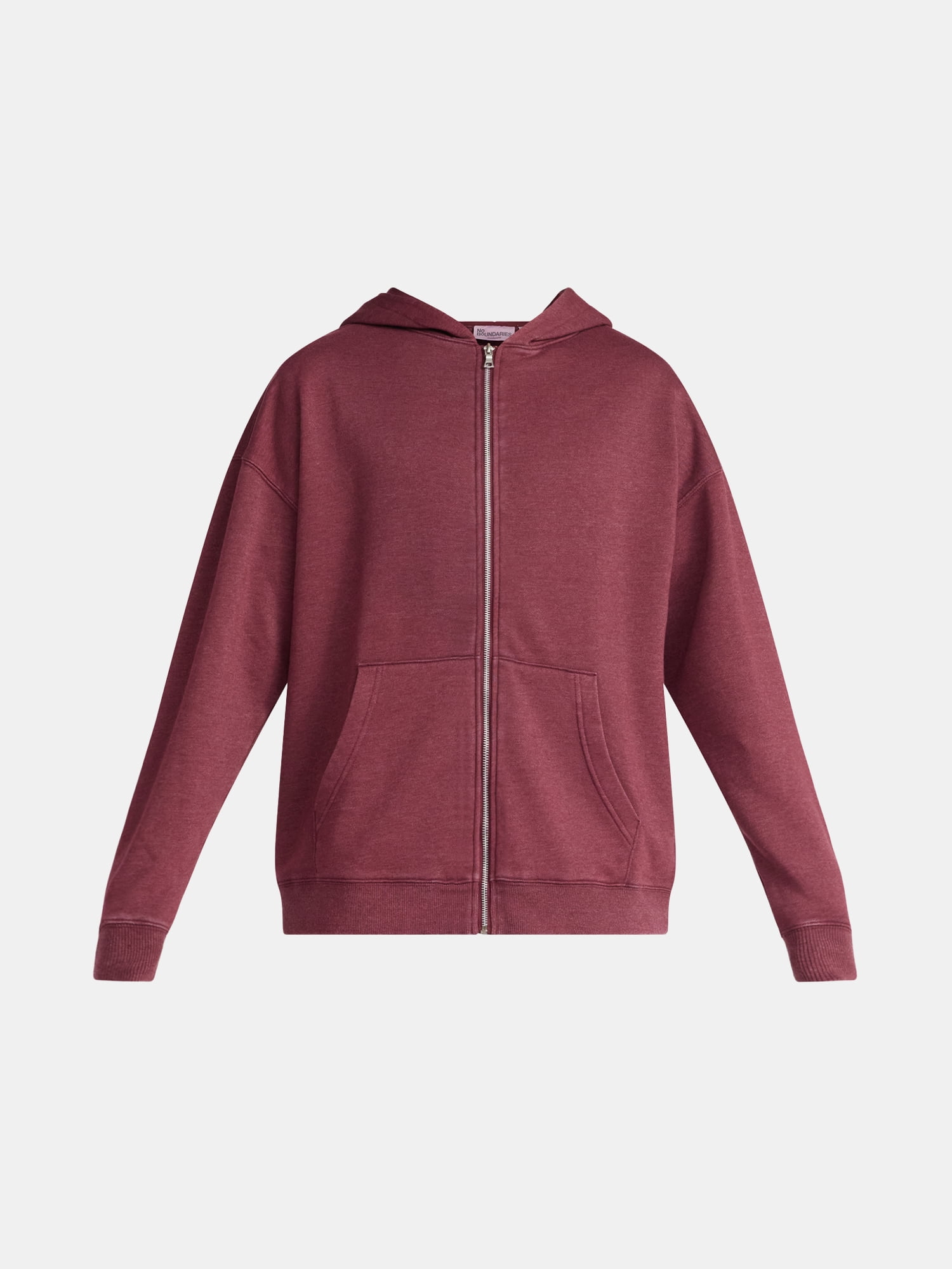 No Boundaries Zip Hoodie with Long Sleeves, Men's & Big Men's