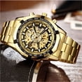 thumbnail image 2 of VIGOROSO Men's Automatic Mechanical Wristwatch Skeleton Gold Stainless Steel Watch, 2 of 14