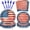 American Flag, variant on Happy Retirement Tableware Party Supplies  – Disposable Black and Gold Paper Plates, Napkins, and Forks, Cheers to Retirement Dinnerware Party Decorations