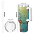 thumbnail image 4 of Pofeuu SpongeBob SquarePants Tasse à Glace en Acier Inoxydable 40OZ avec Poignée et Paille pour Plage/voyage, 4 of 8