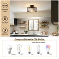 thumbnail image 4 of FRIDEKO HOME Modern Black Semi Flush Mount Ceiling Light Fixture, 11.22" Industrial Metal Cage Ceiling Lights, Chandeliers with E26 Base for Bedroom, Living Room, Kitchen, Hallway  (Without Bulb), 4 of 11