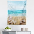 thumbnail image 1 of Beach Tapestry, Wooden Boardwald Sunshine Vacations Beach Theme, Fabric Wall Hanging Decor for Bedroom Living Room Dorm, 5 Sizes, Pale Brown Beige, by Ambesonne, 1 of 1
